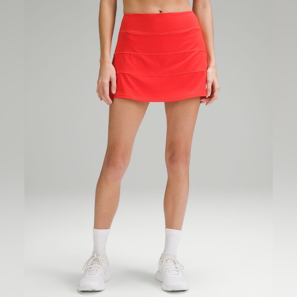 lululemon Run Pace Rival Mi-Rise Skirt Long - Red size 8